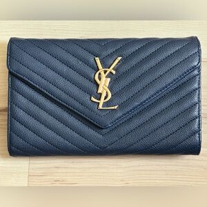 YSL Navy Quilted purse